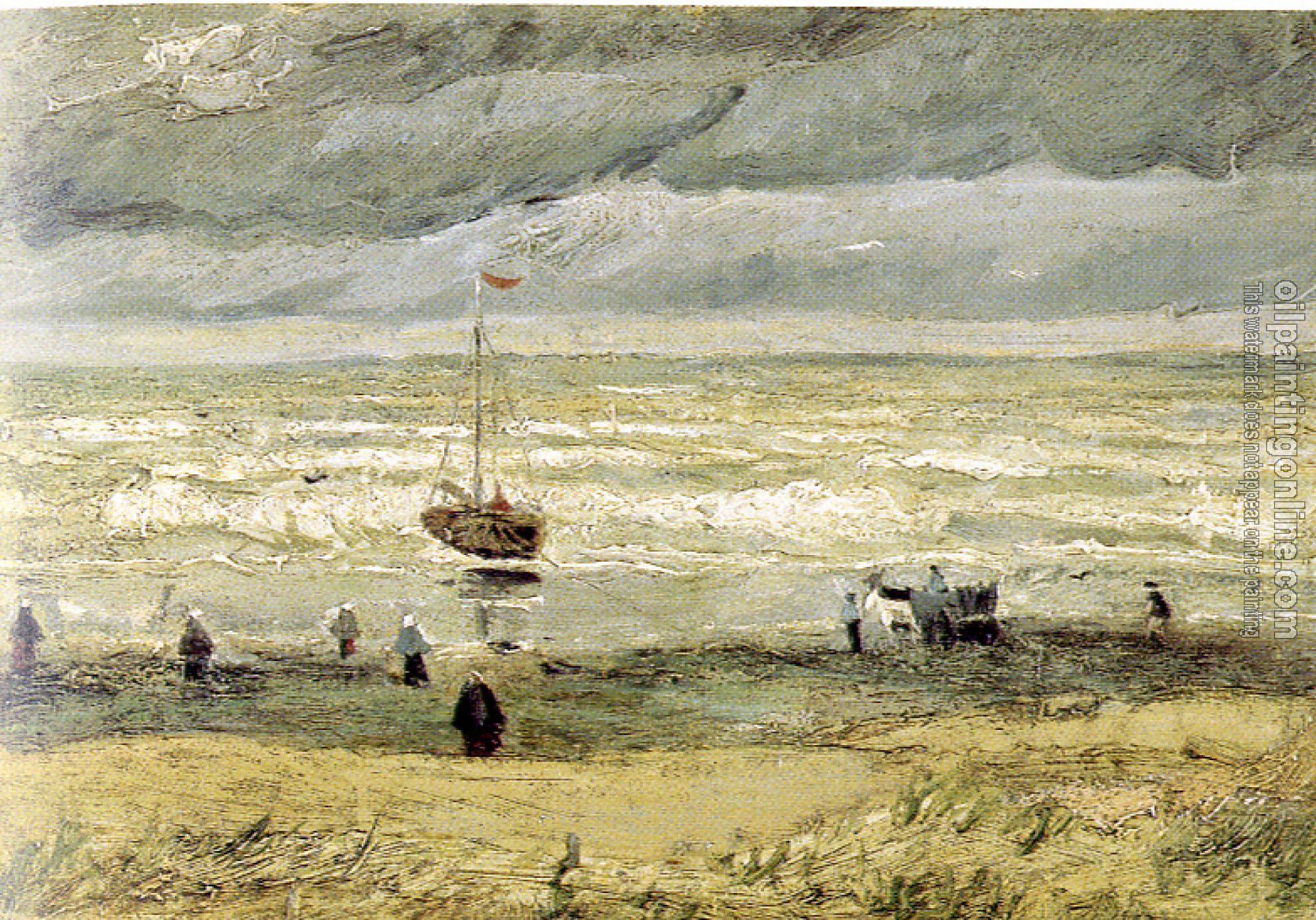 Gogh, Vincent van - Beach with Figures and sea with a ship